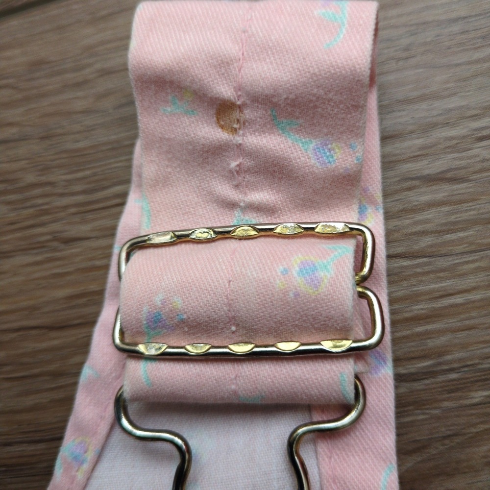 Vtg 80s OshKosh B'gosh Pink Floral Shortalls Vestbak Overalls Short USA Made 24M - Picture 9 of 11